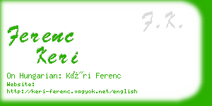 ferenc keri business card